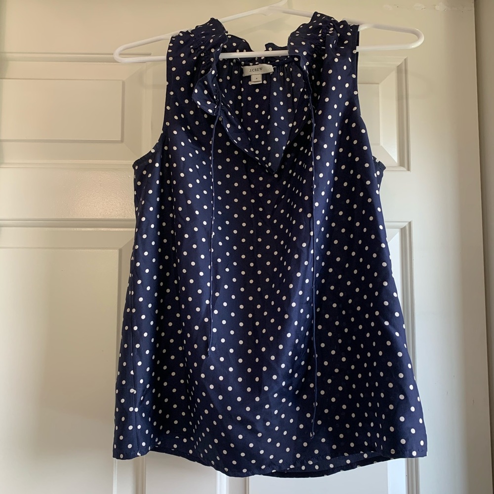 j crew polka dot blouse size 2